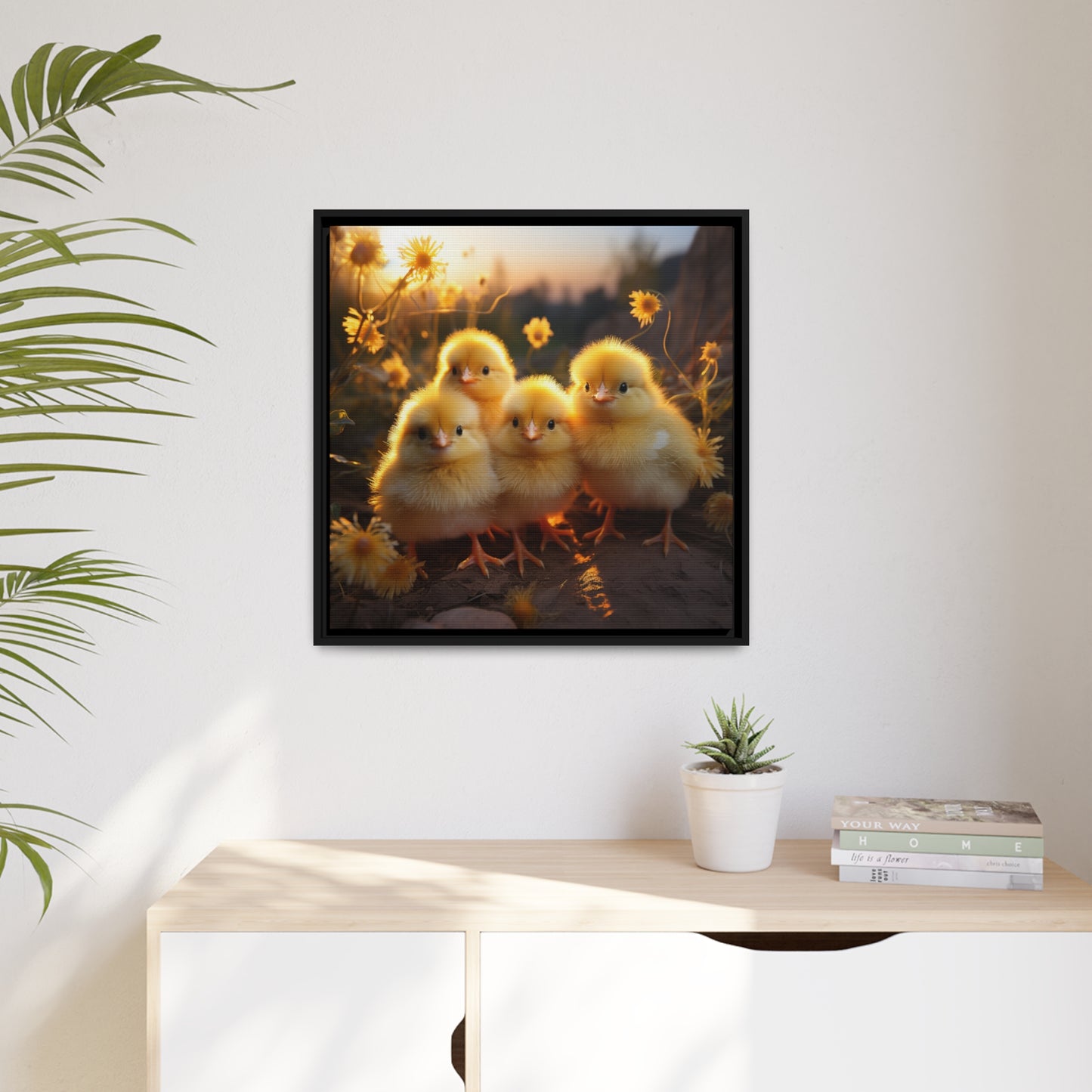 Baby Chicks Framed Wall Canvas