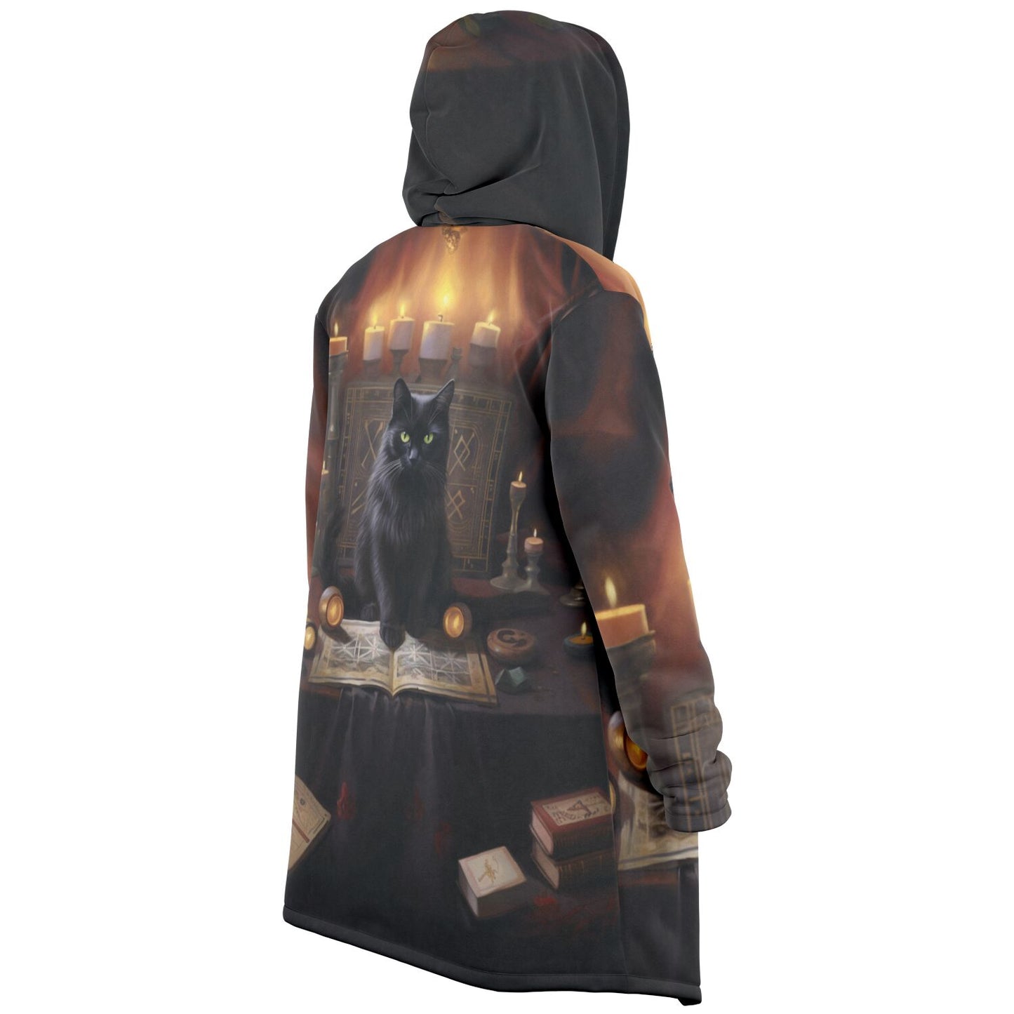 Cat and Golden Flame  - Fleece Lined Cloak