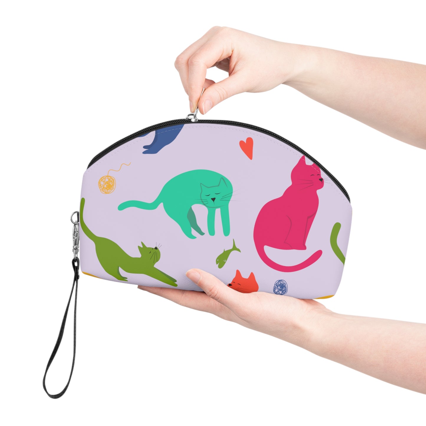 Vibrantly Colored Cats Makeup Bag – Purple