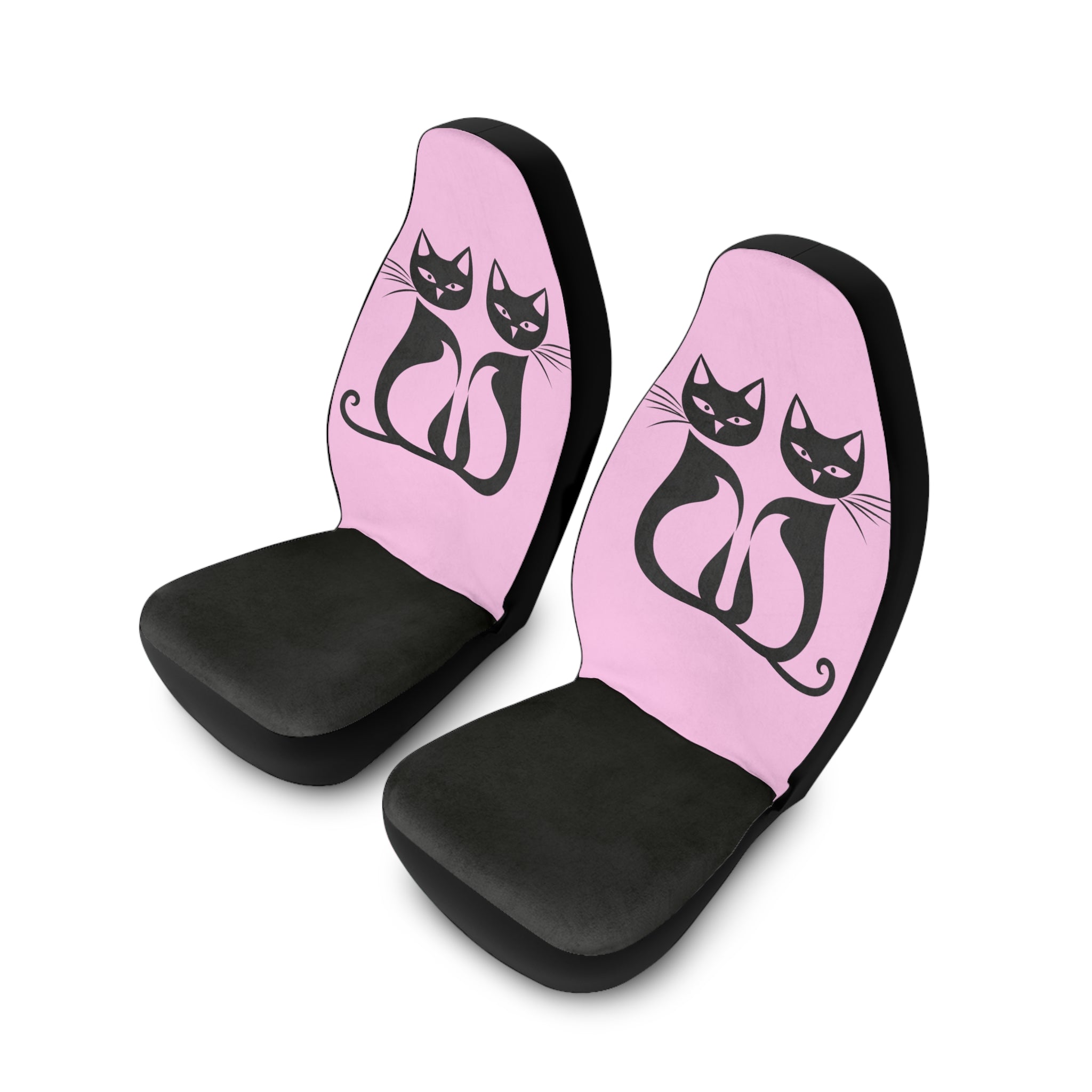 Black Cat Chic Car Seat Covers - Pink