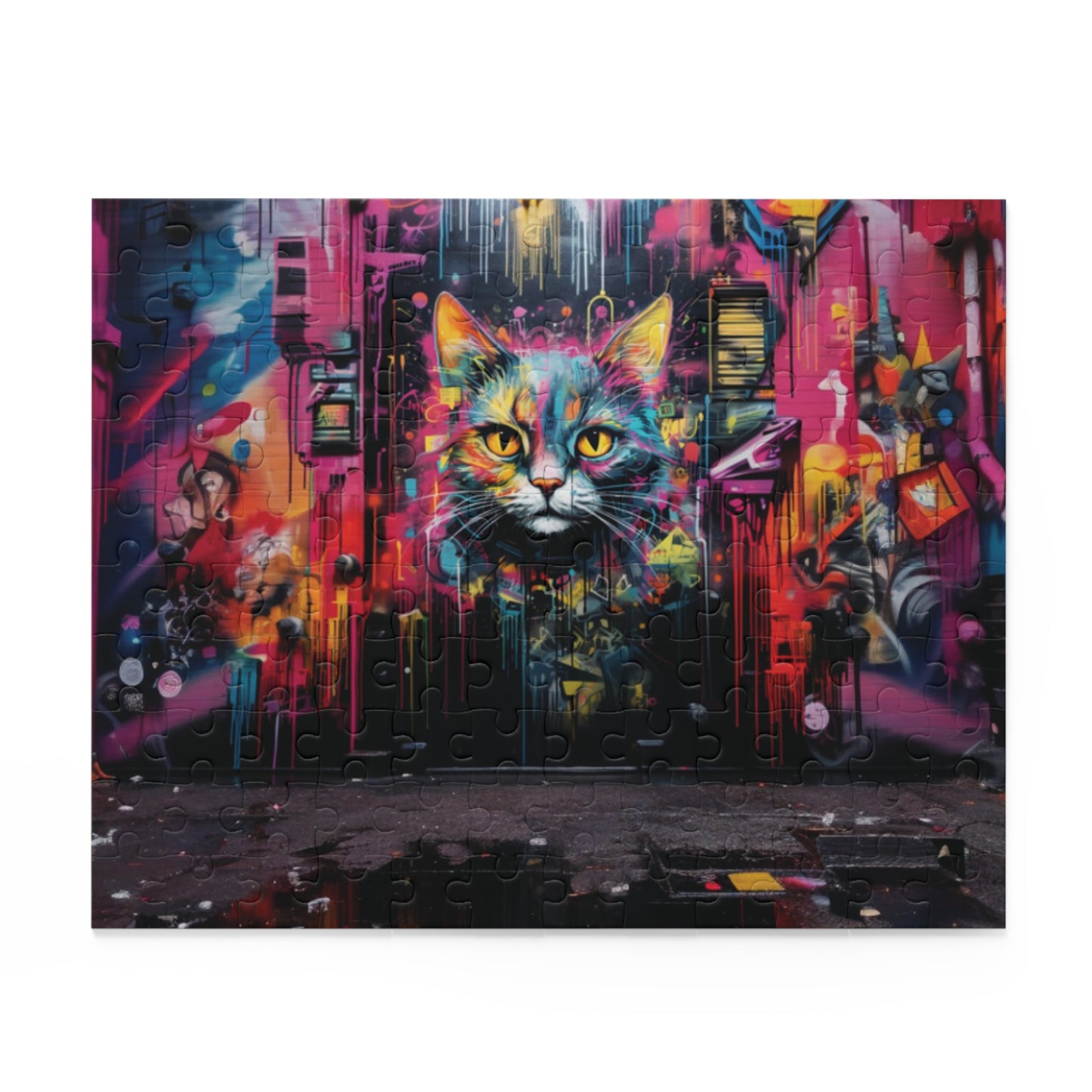 Psychedelic Graffiti Cat  - Puzzle (120, 252, 500-Piece)