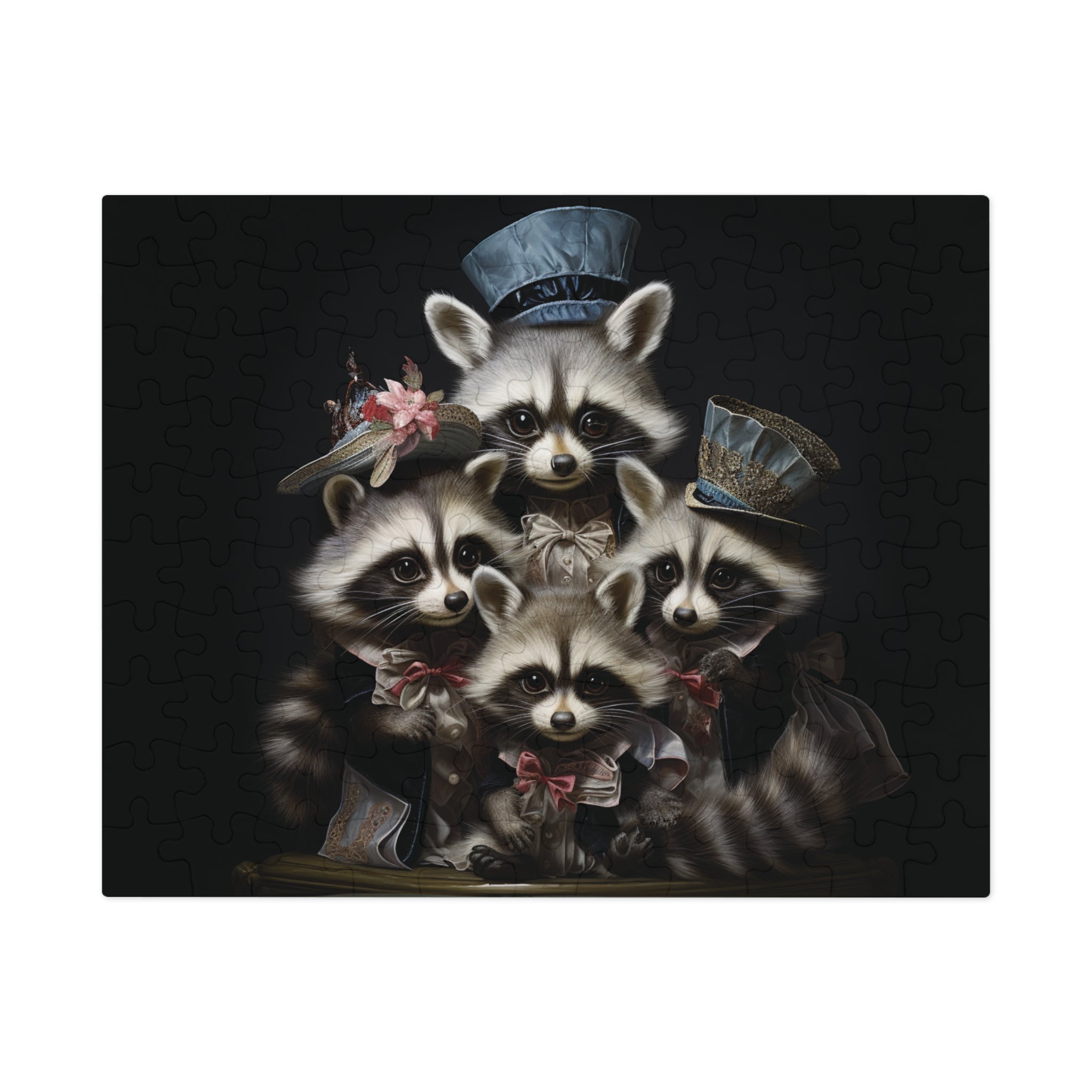 Raccoons in Blue Hats - Children's Jigsaw Puzzle (30 or 110 Piece)