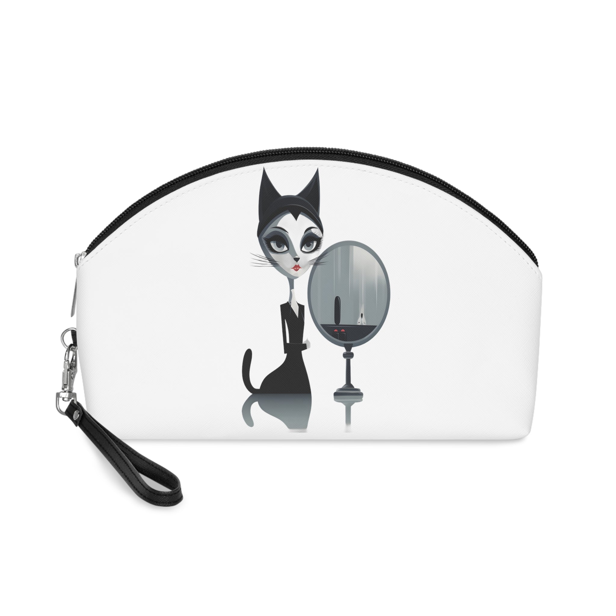 Sophisticated Cat Makeup Bag – Lady and Mirror