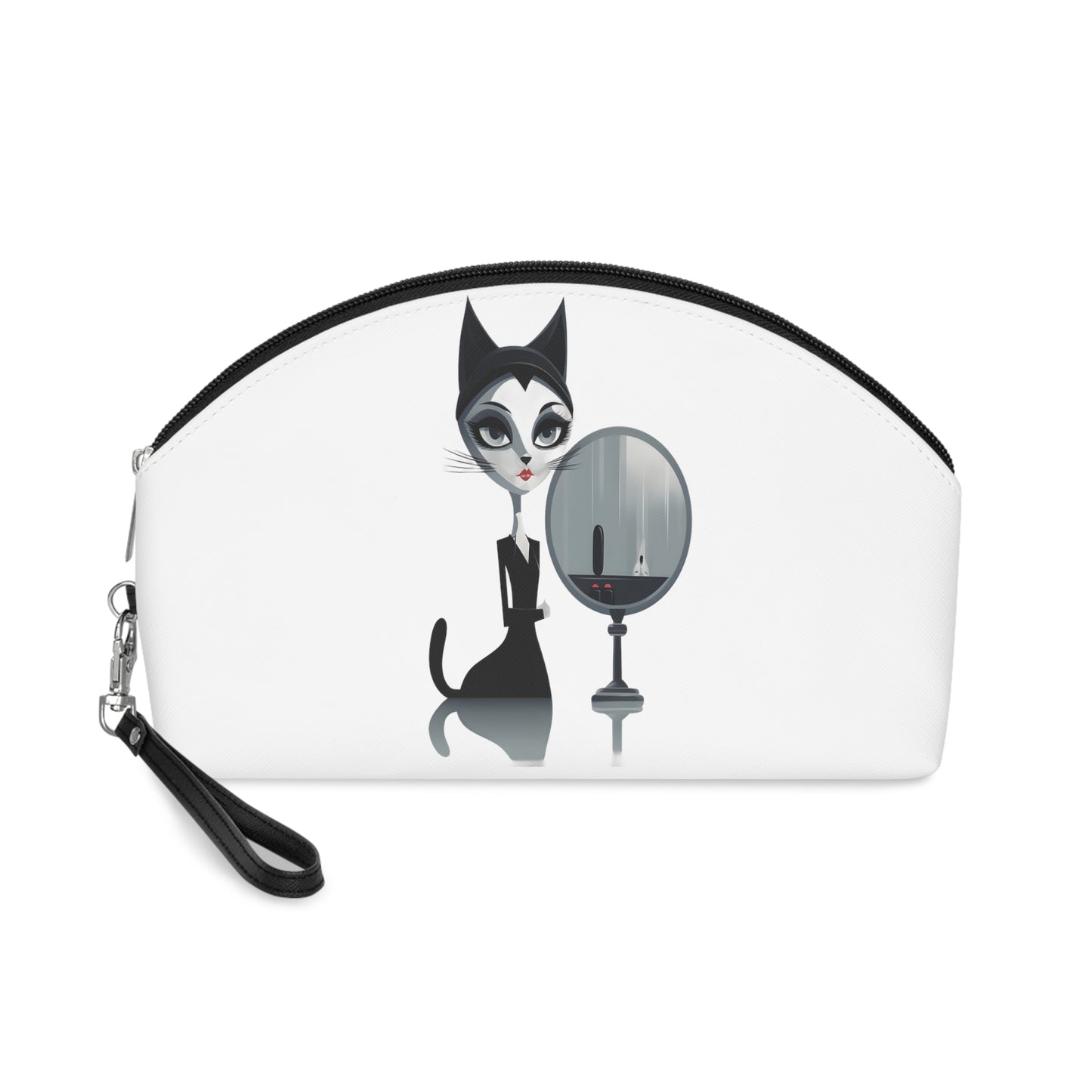 Sophisticated Cat Makeup Bag – Lady and Mirror