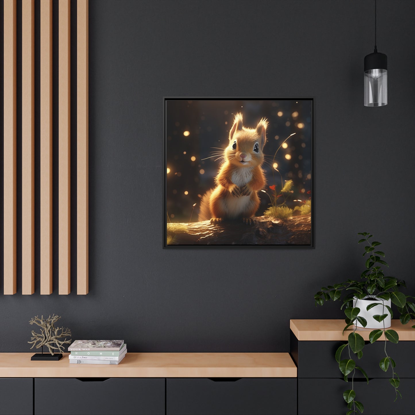 Baby Squirrel Framed Wall Canvas