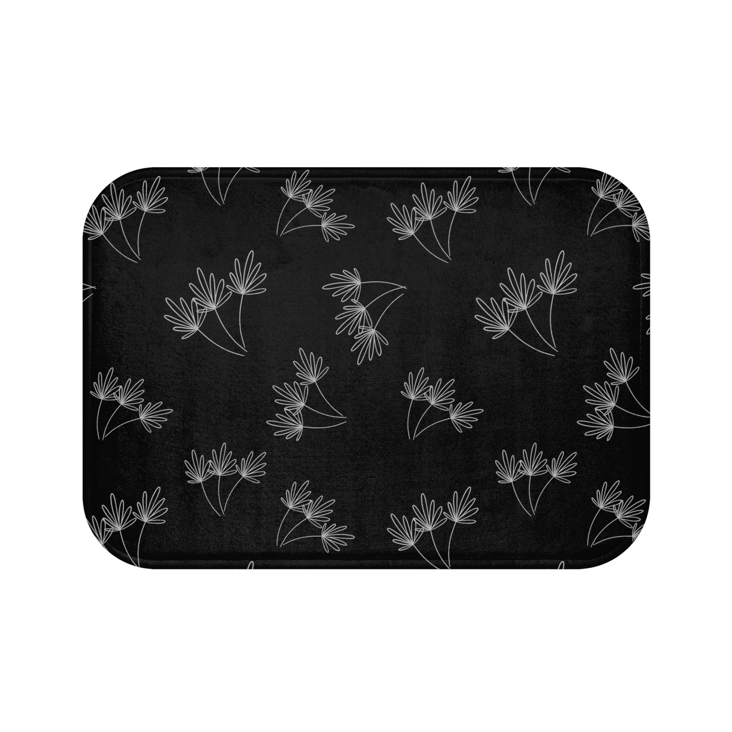 Leafy Whimsy Bath Mat – Black