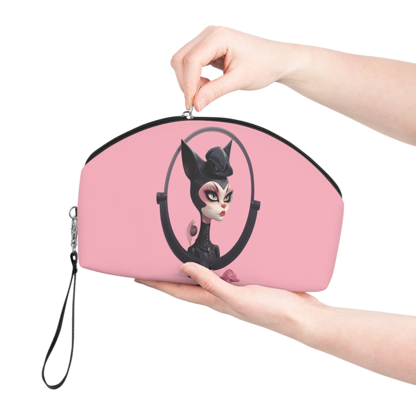 Sophisticated Cat Makeup Bag – Lady Cat in Black