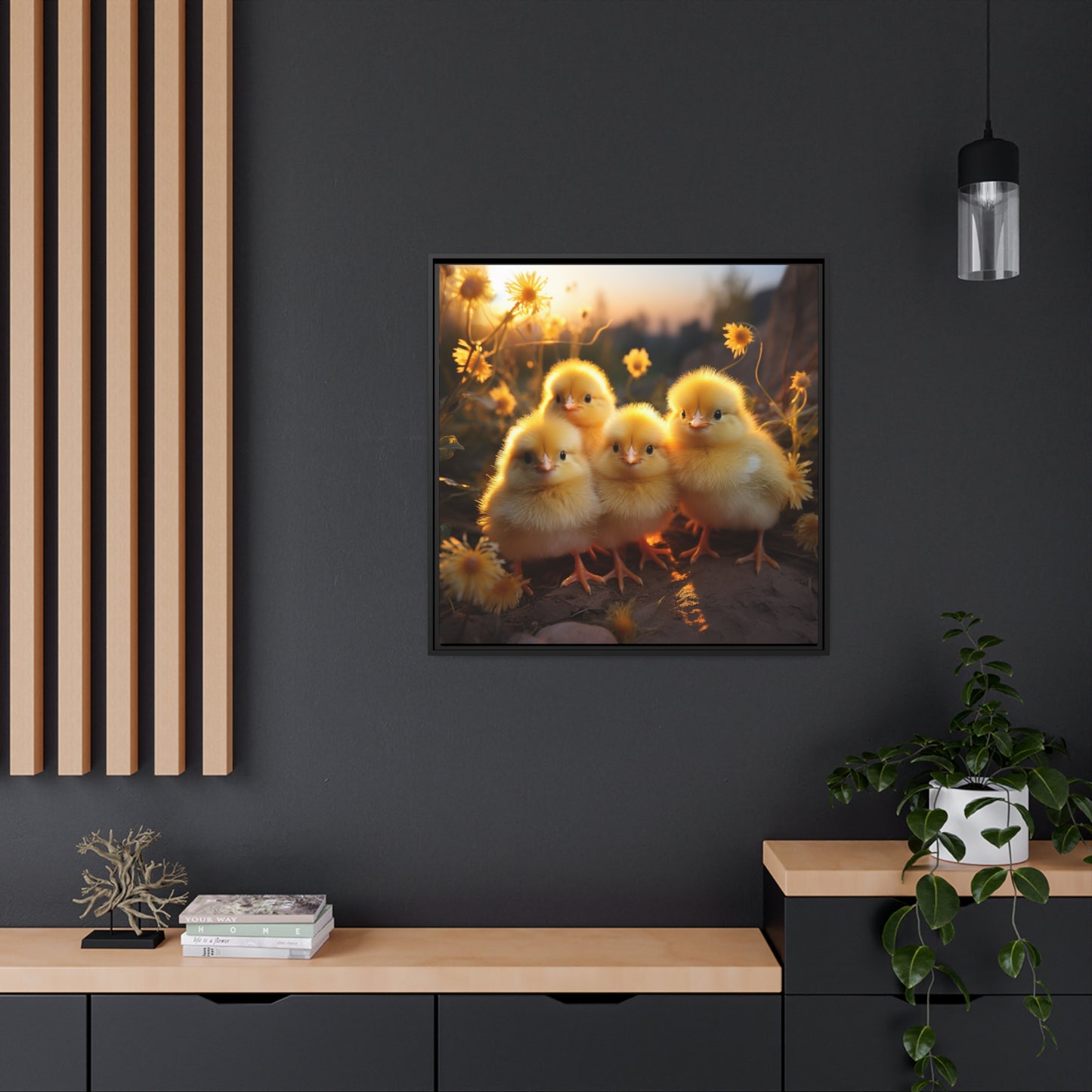 Baby Chicks Framed Wall Canvas