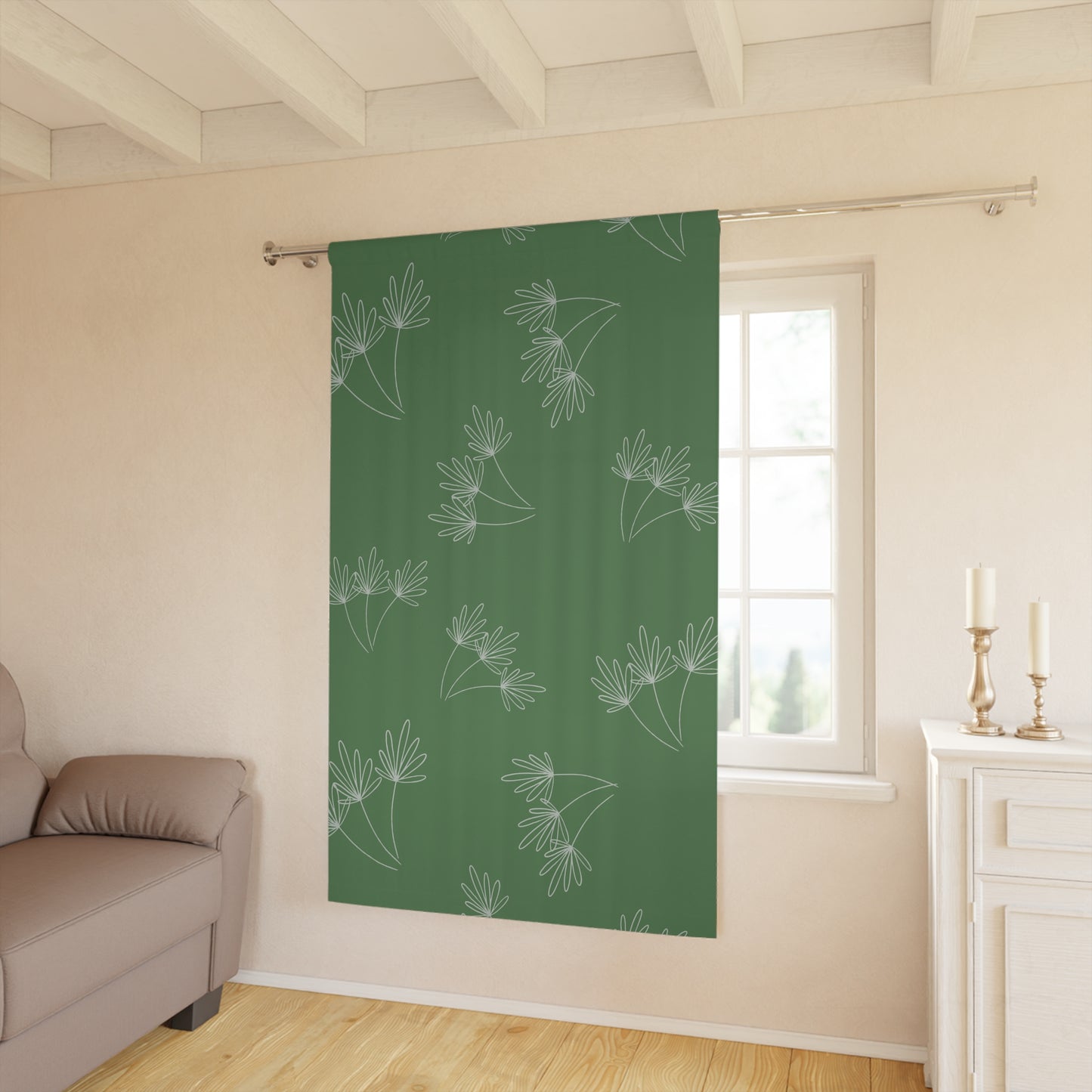 Leafy Whimsy Curtain (1 piece) - Green