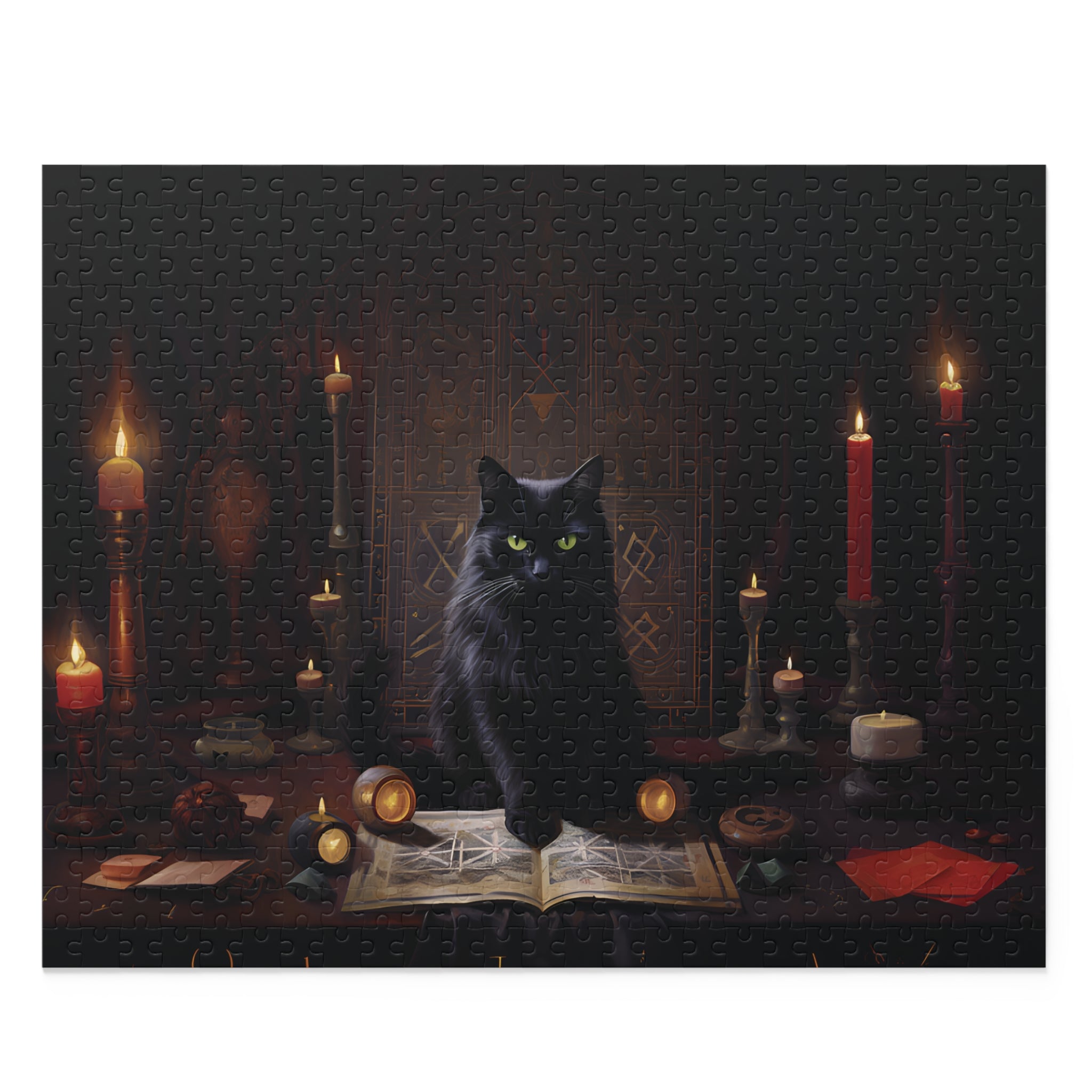 Black Cat and Book of Spells  - Puzzle (120, 252, 500-Piece)