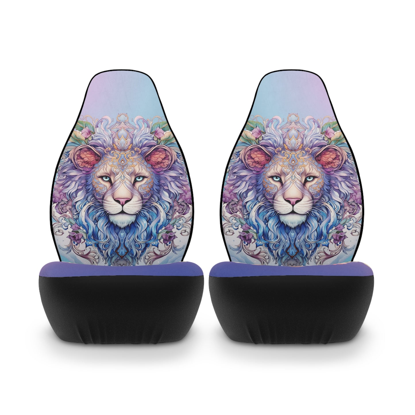 Pastel Lion Head Car Seat Covers