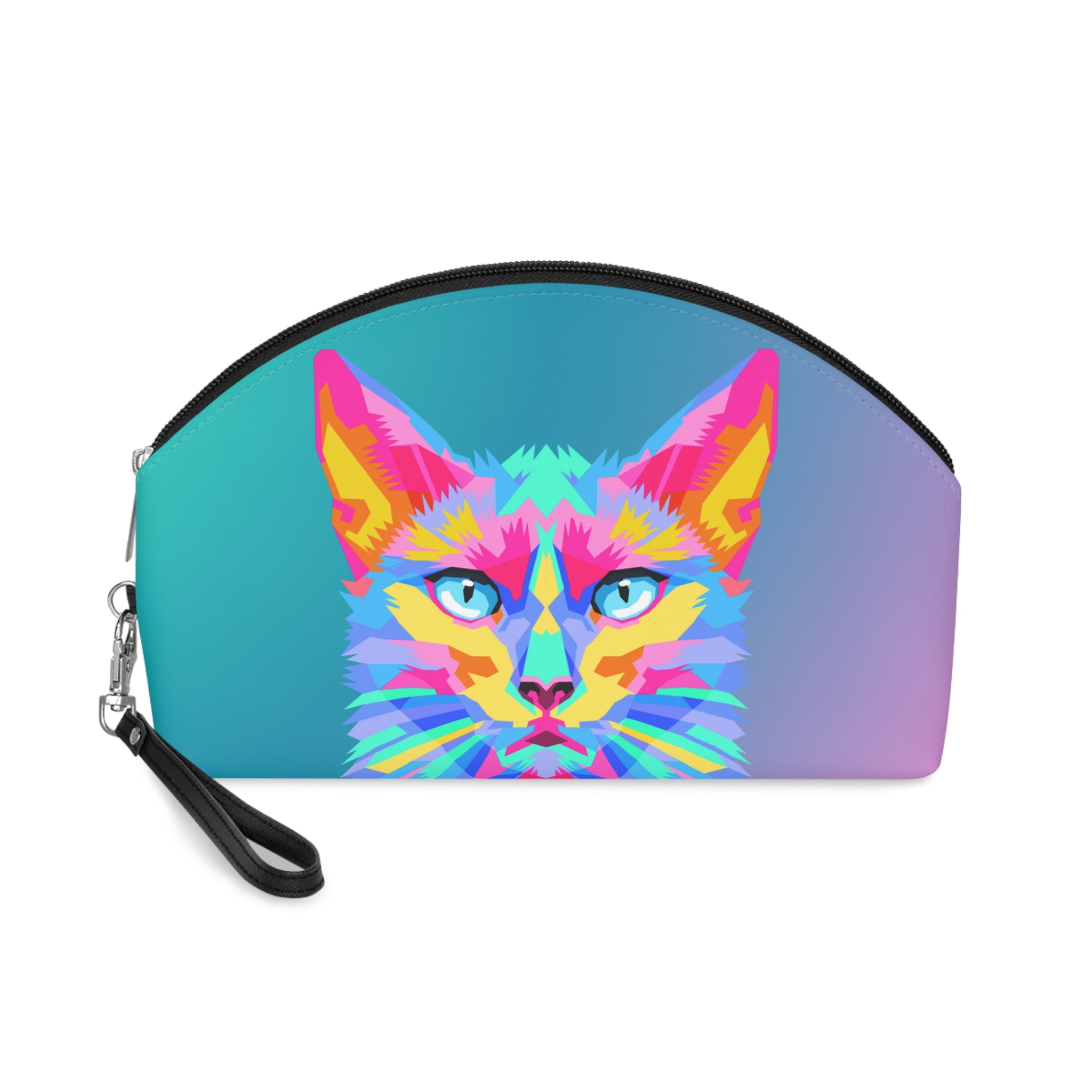 Vibrant Color Cat Face Makeup Bag