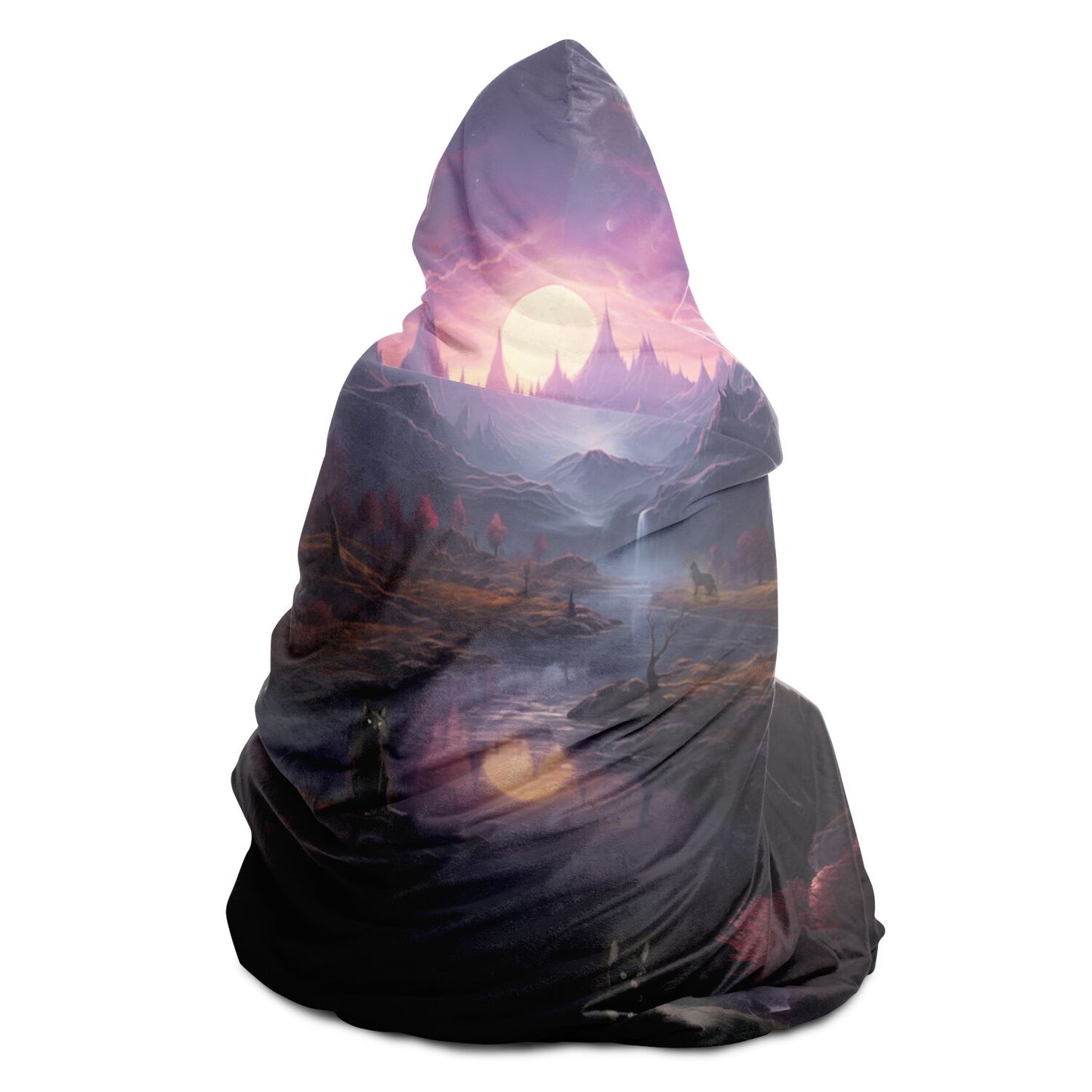 Cats in an Enchanted Realm - Hooded Blanket