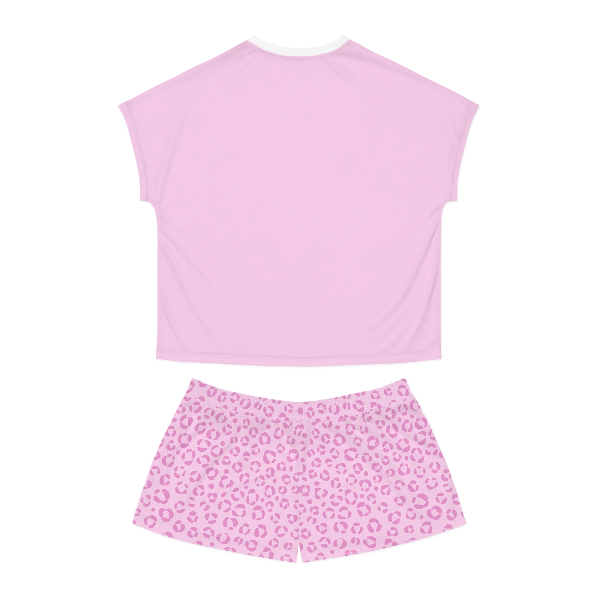 Leopard Print Women's Short Pajama Set – Pink