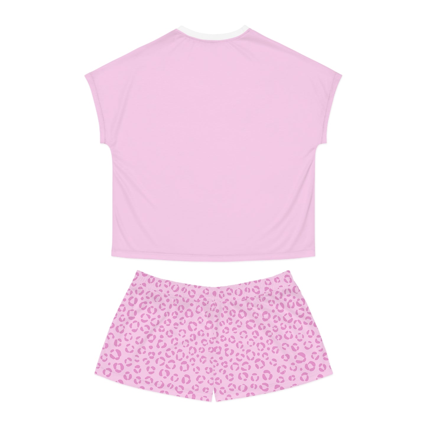 Leopard Print Women's Short Pajama Set – Pink