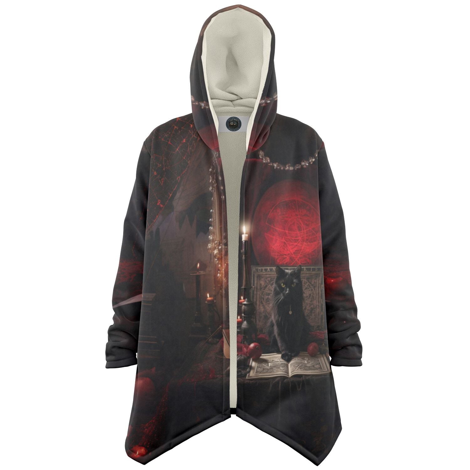 Cat under Red Moon - Fleece Lined Cloak