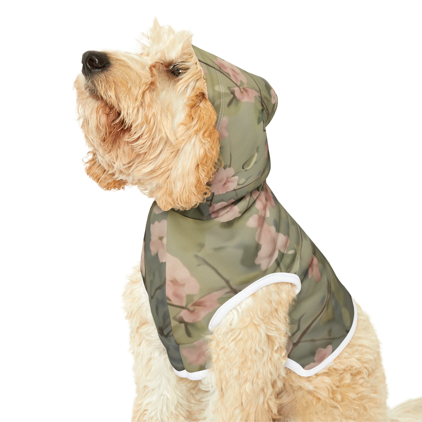 Sage and Pink Flowers - Pet Hoodie