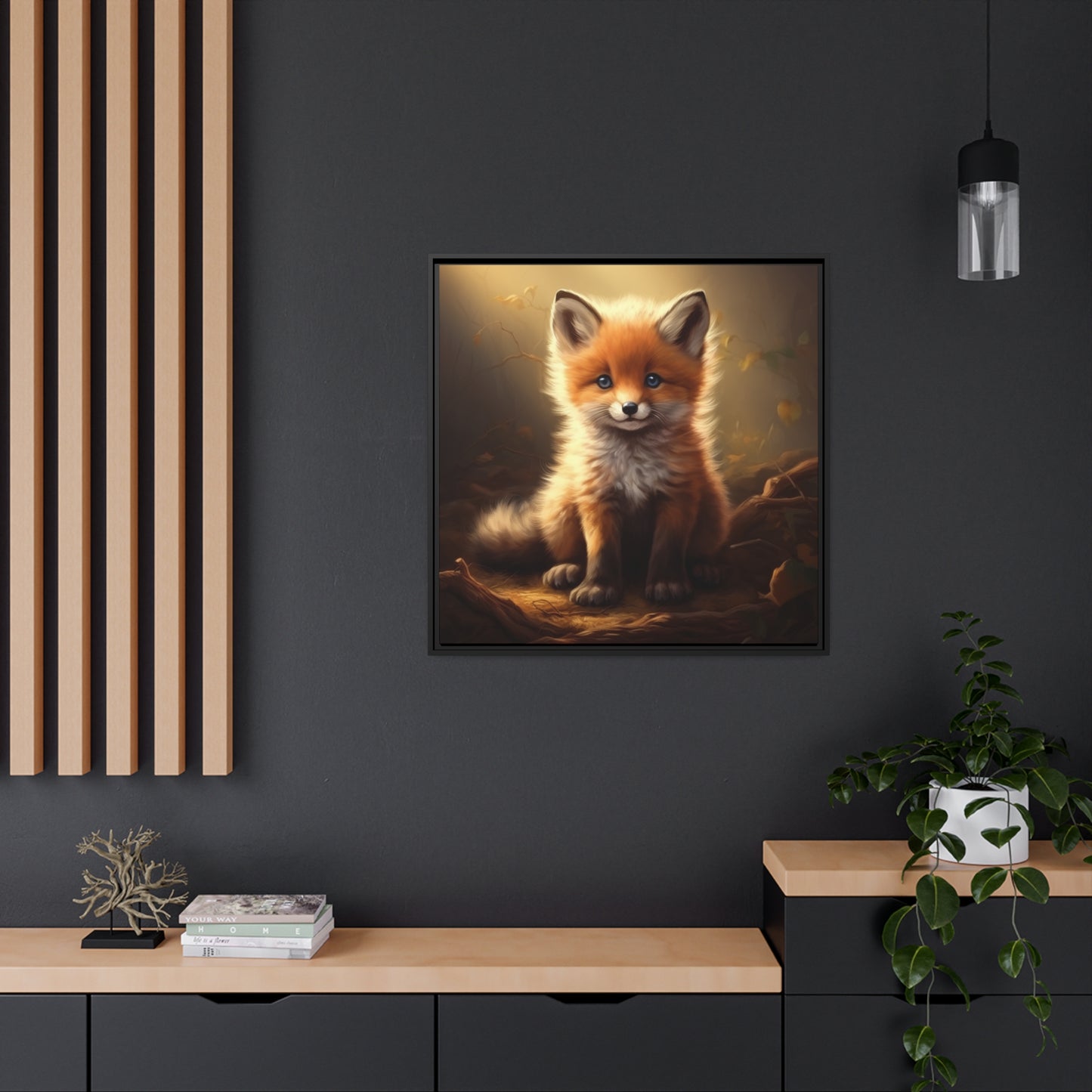 Baby Fox Framed Wall Canvas