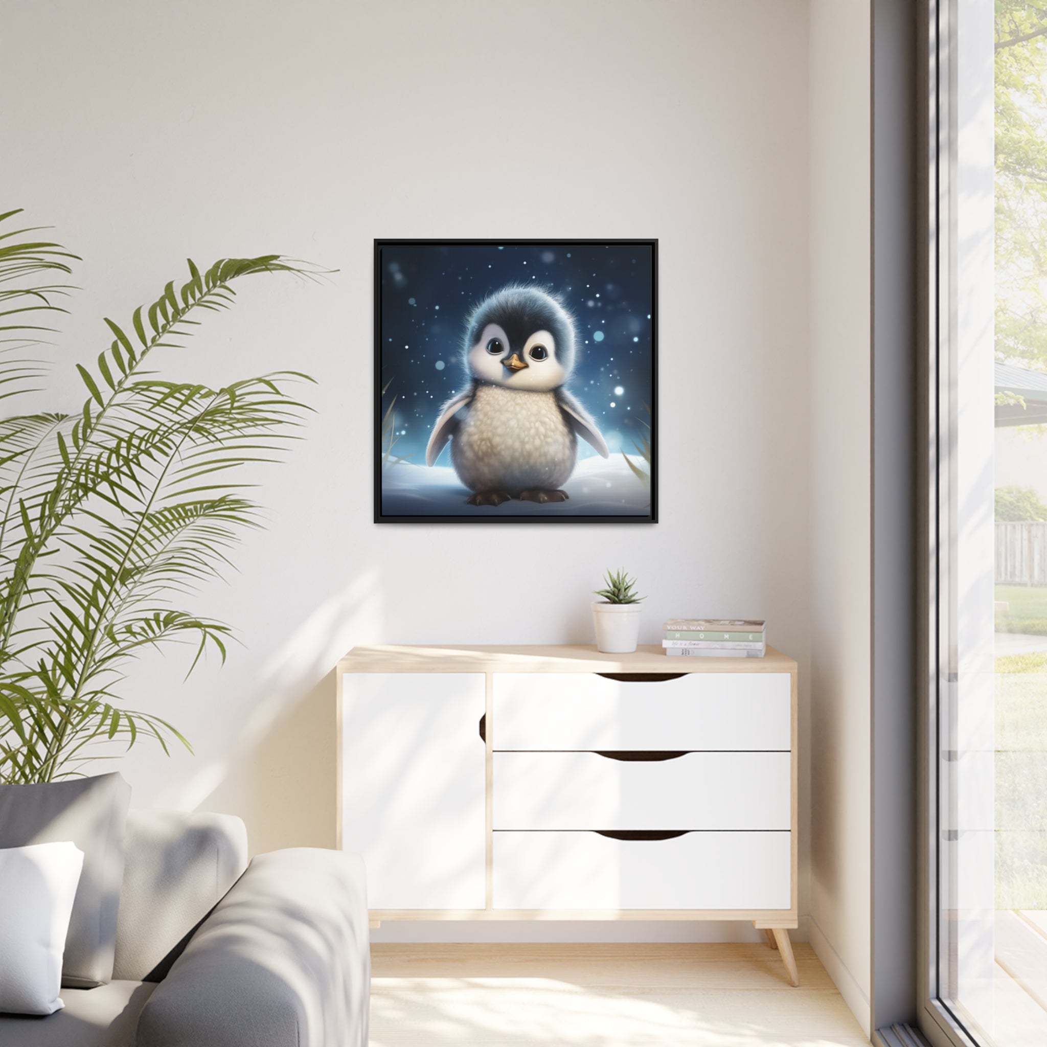 Baby Penguin Framed Wall Canvas