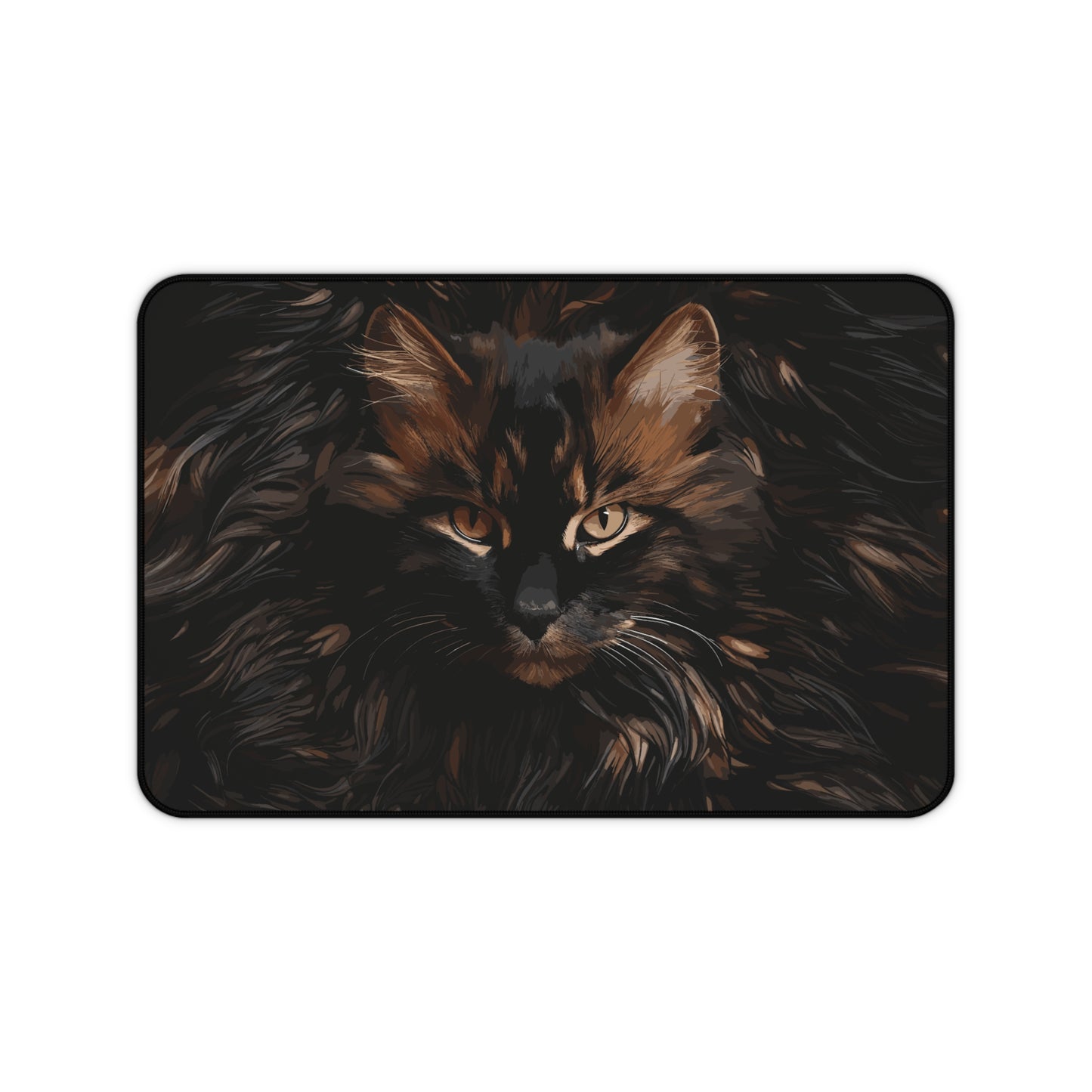 Brown and Black Cat Desk Mat