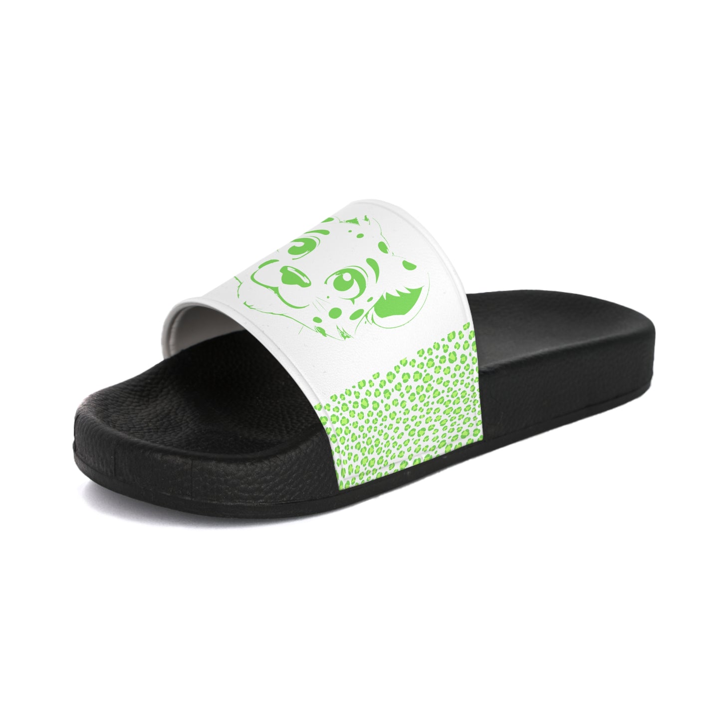 Leopard Print Women's Slide Sandals – Lime