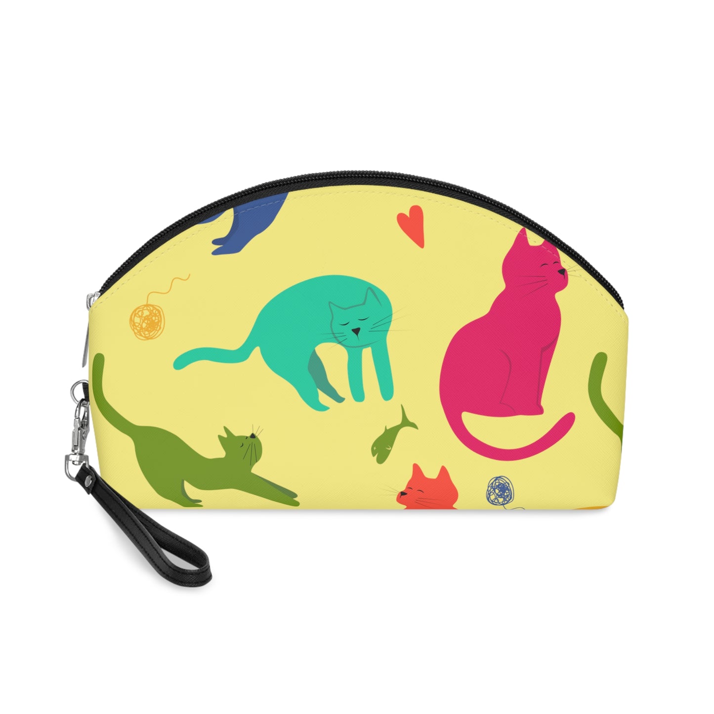 Vibrantly Colored Cats Makeup Bag – Yellow