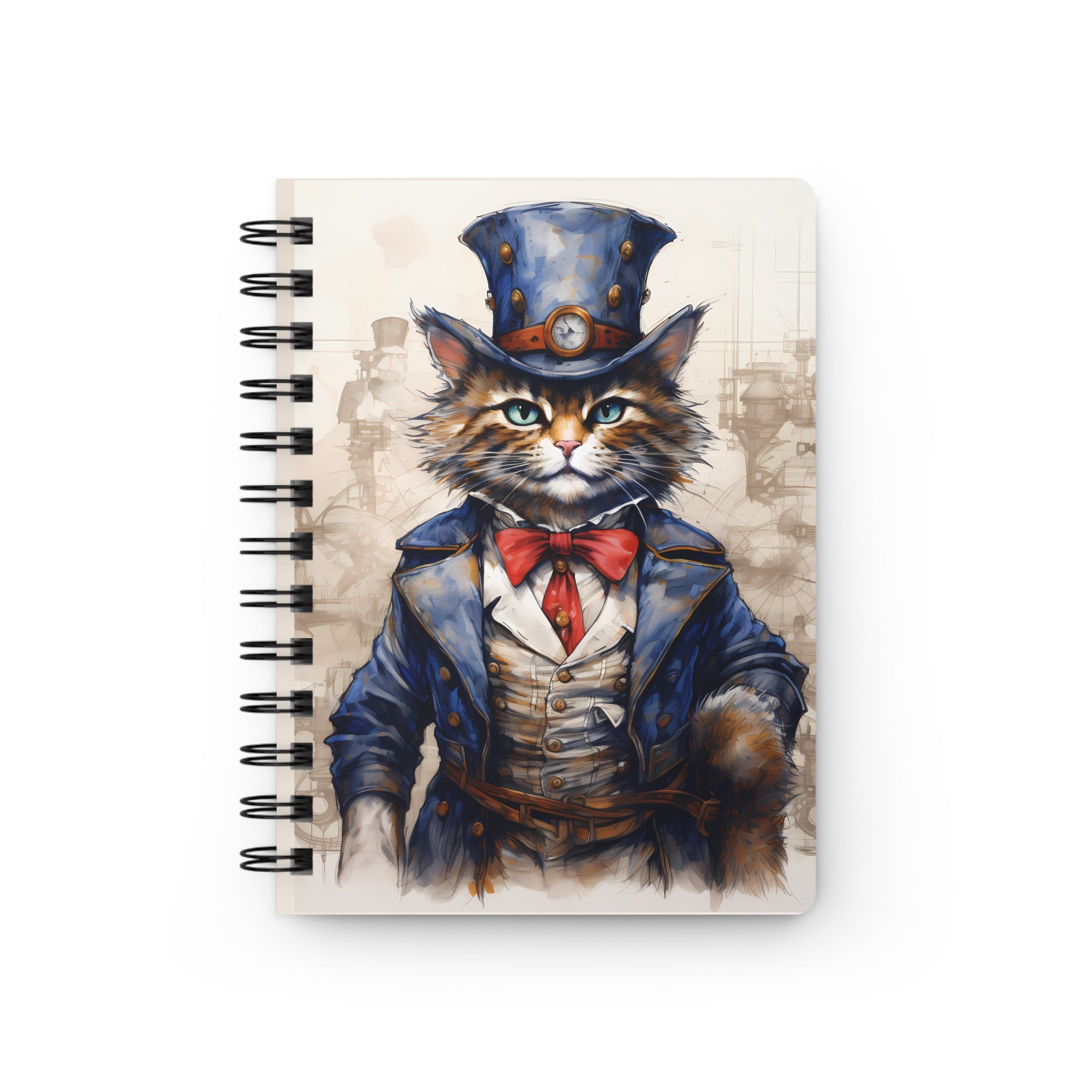 Top Hat DieselPunk Cat 150 Lined Page Journal