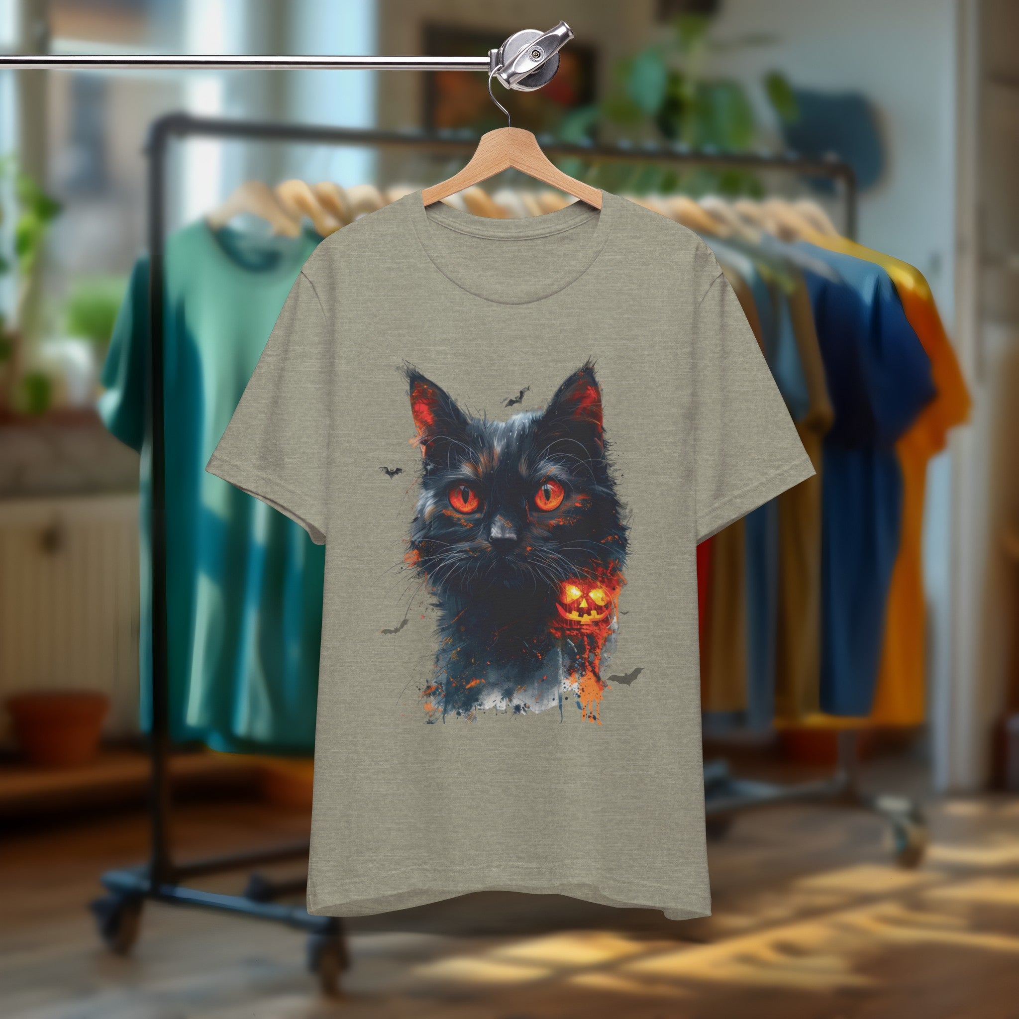 Halloween Cat and Pumpkin - Cat T-Shirt