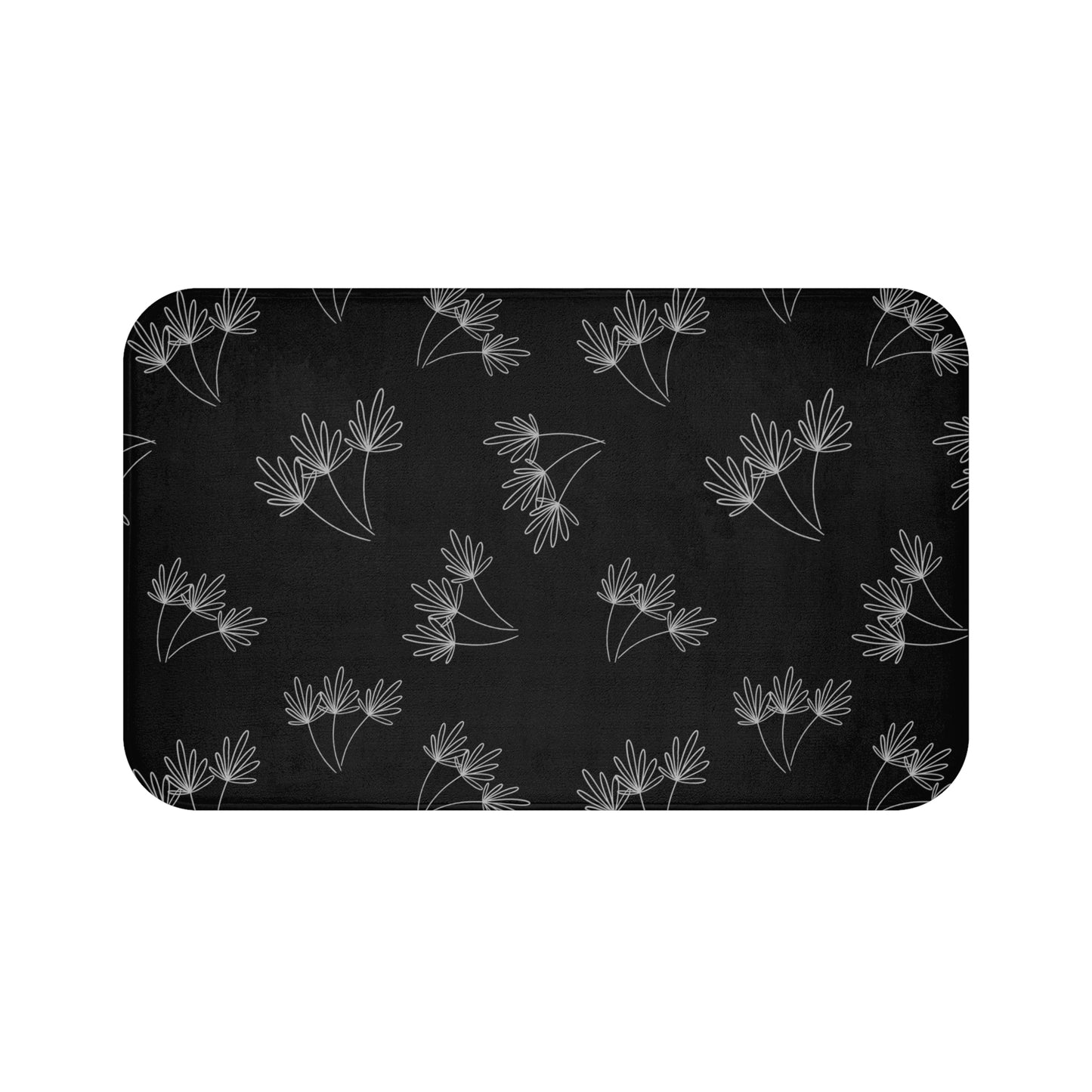 Leafy Whimsy Bath Mat – Black