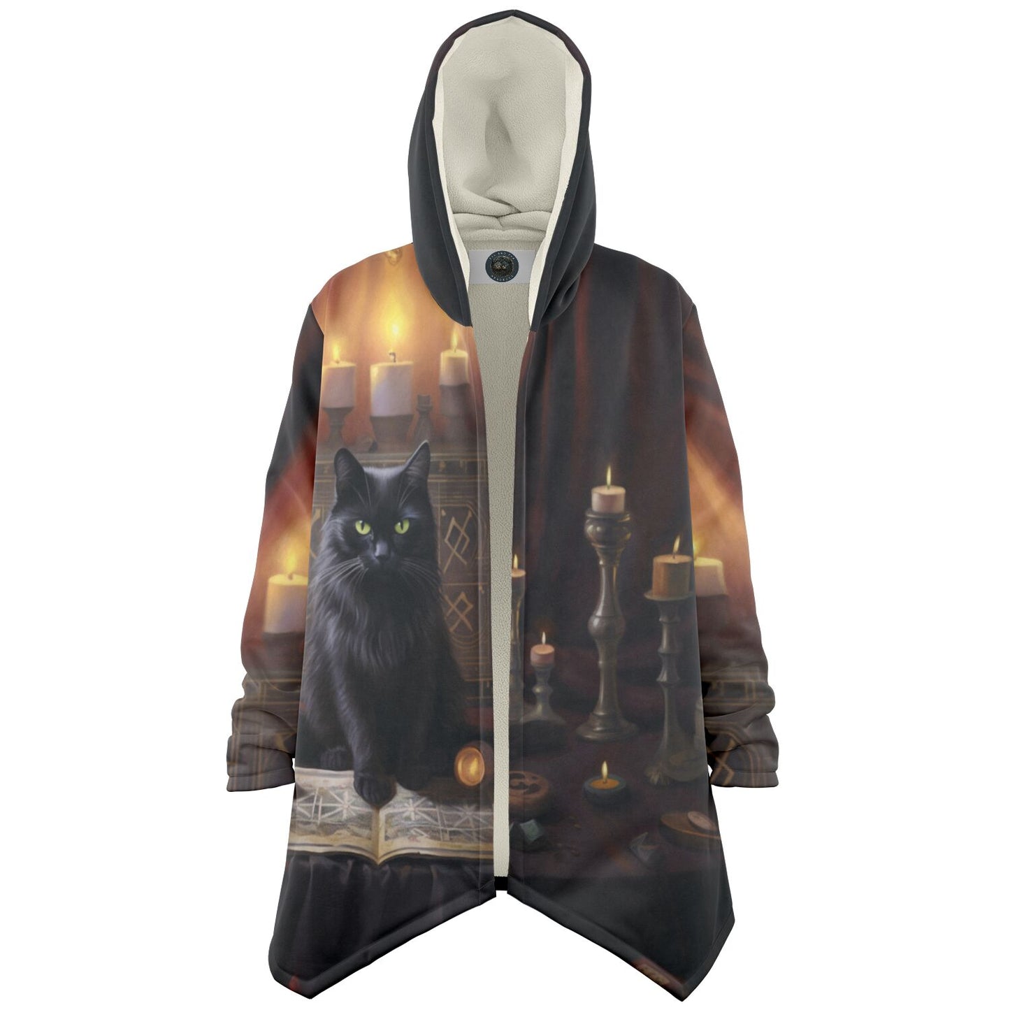 Cat and Golden Flame  - Fleece Lined Cloak