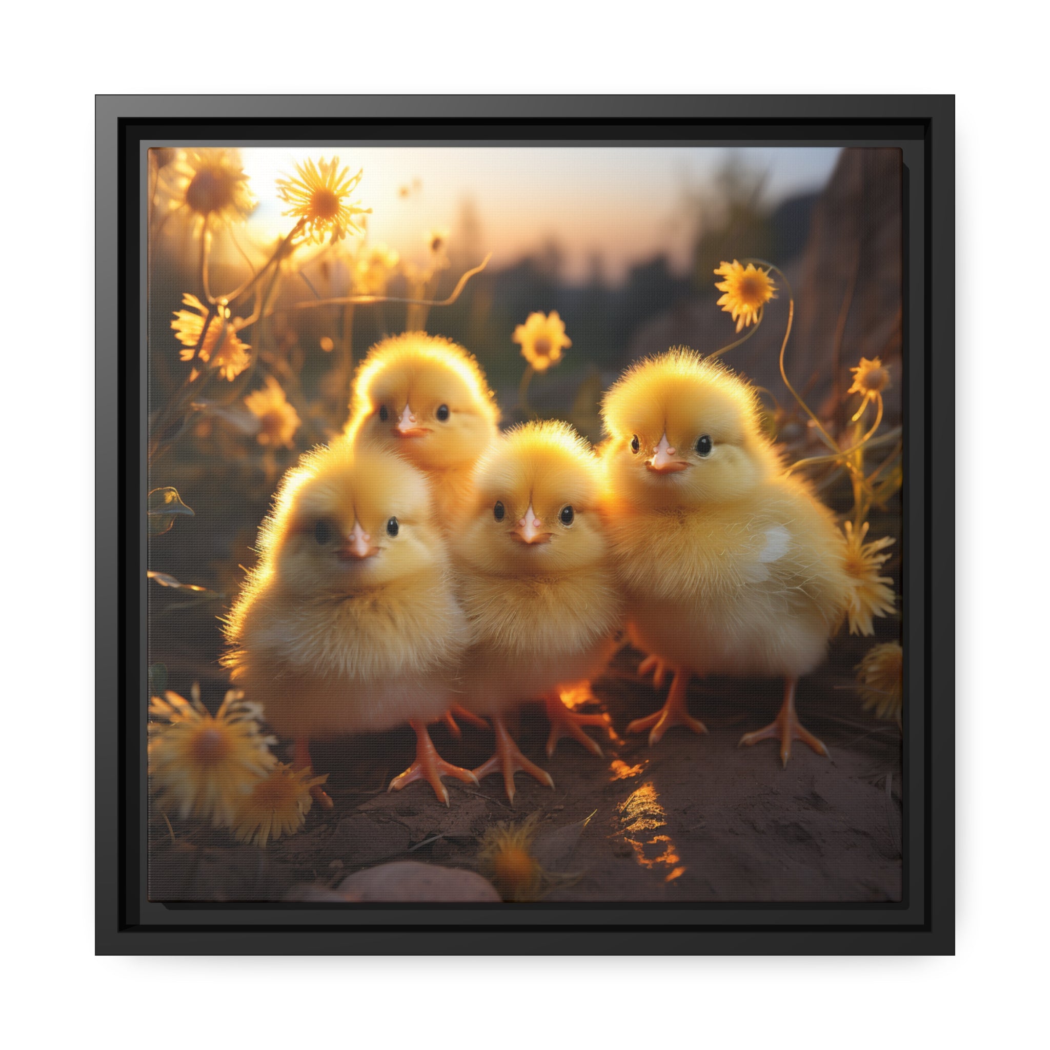 Baby Chicks Framed Wall Canvas