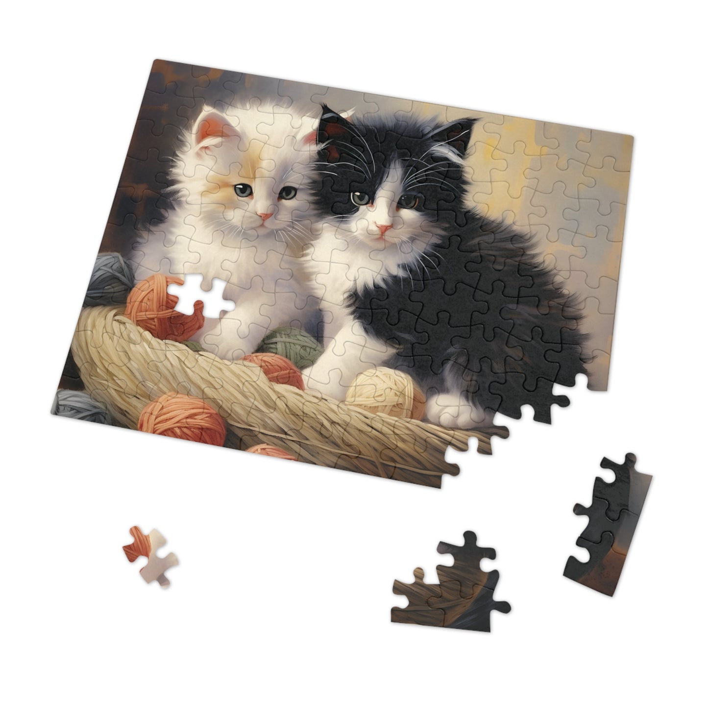 Kittens in a Basket - Children's Jigsaw Puzzle (30 or 110 Piece)