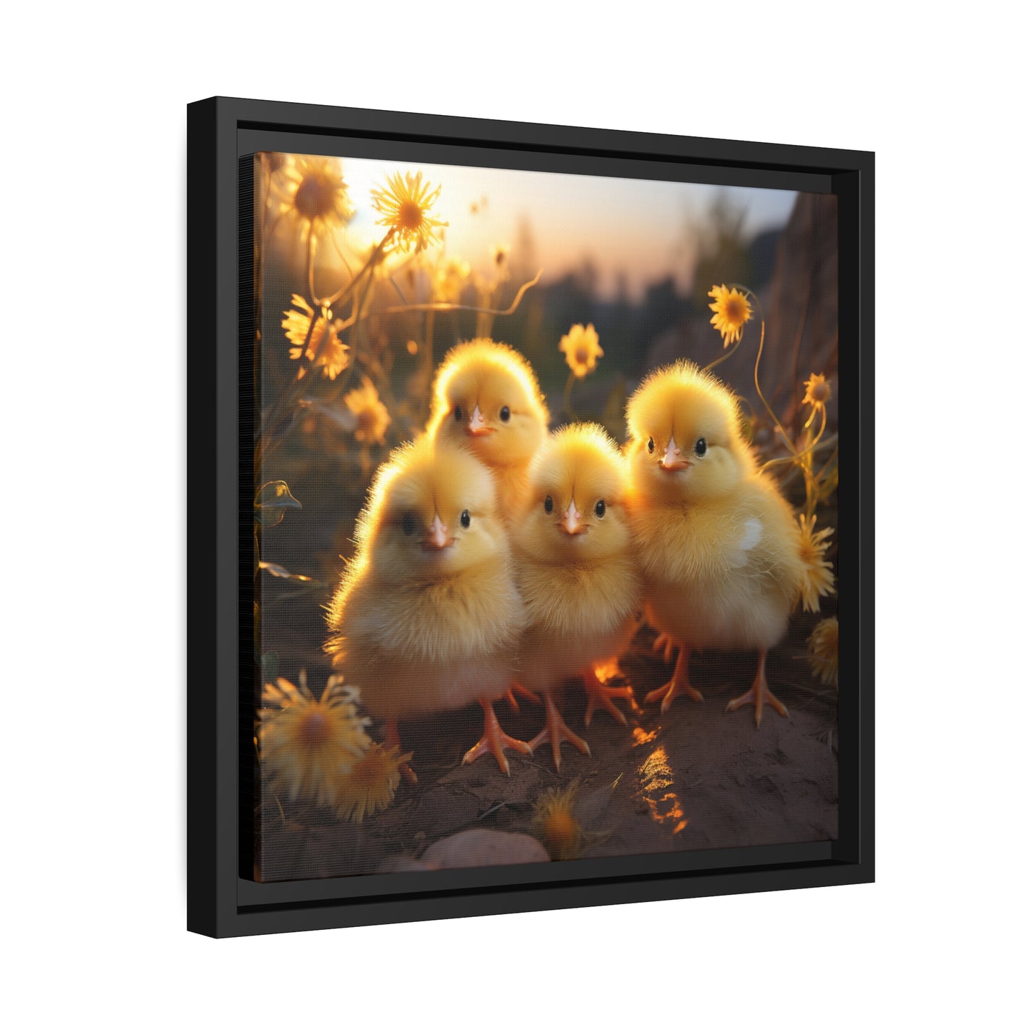 Baby Chicks Framed Wall Canvas