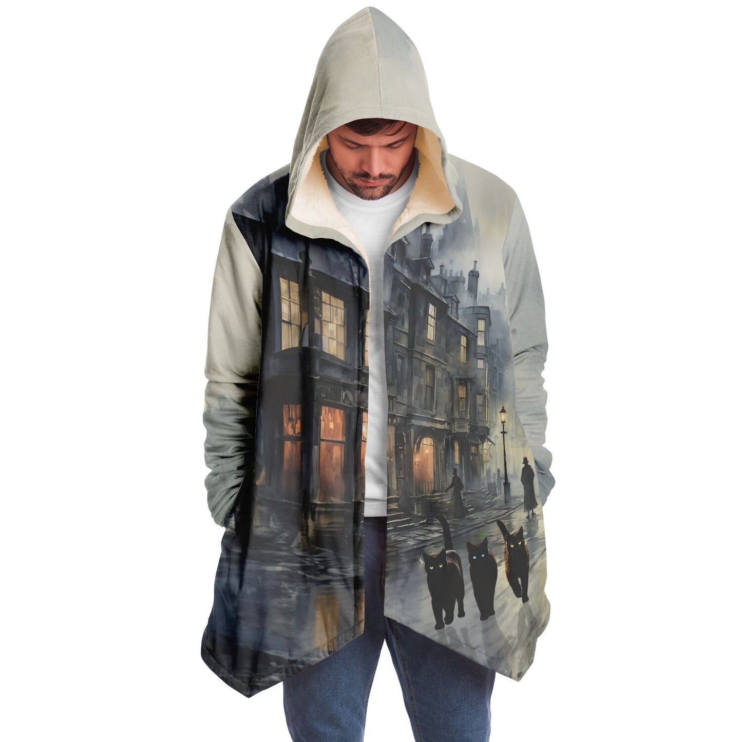 Cats in London Fog - Fleece Lined Cloak