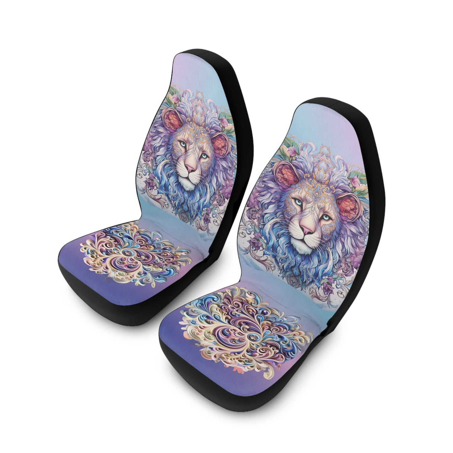 Pastel Lion Head Car Seat Covers