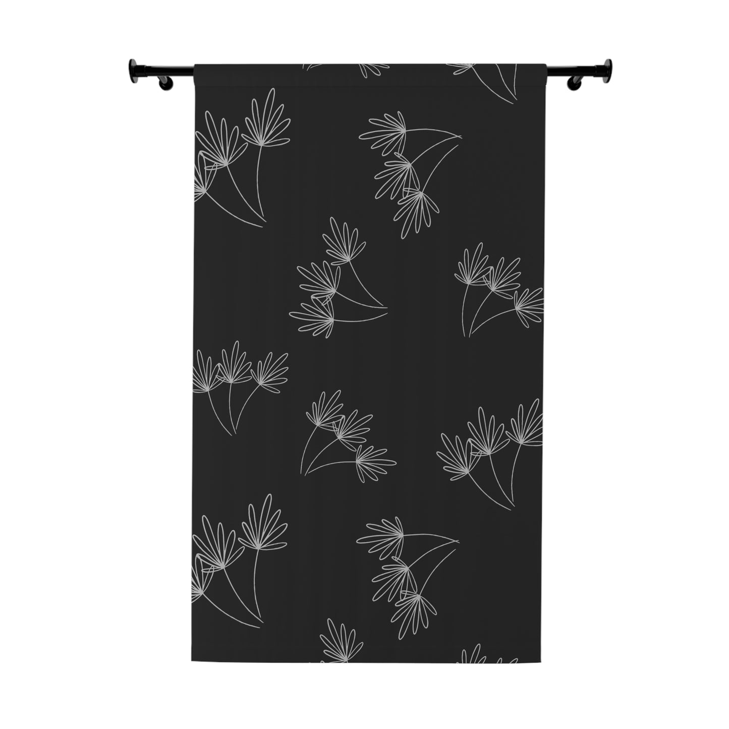 Leafy Whimsy Curtain (1 piece) - Black