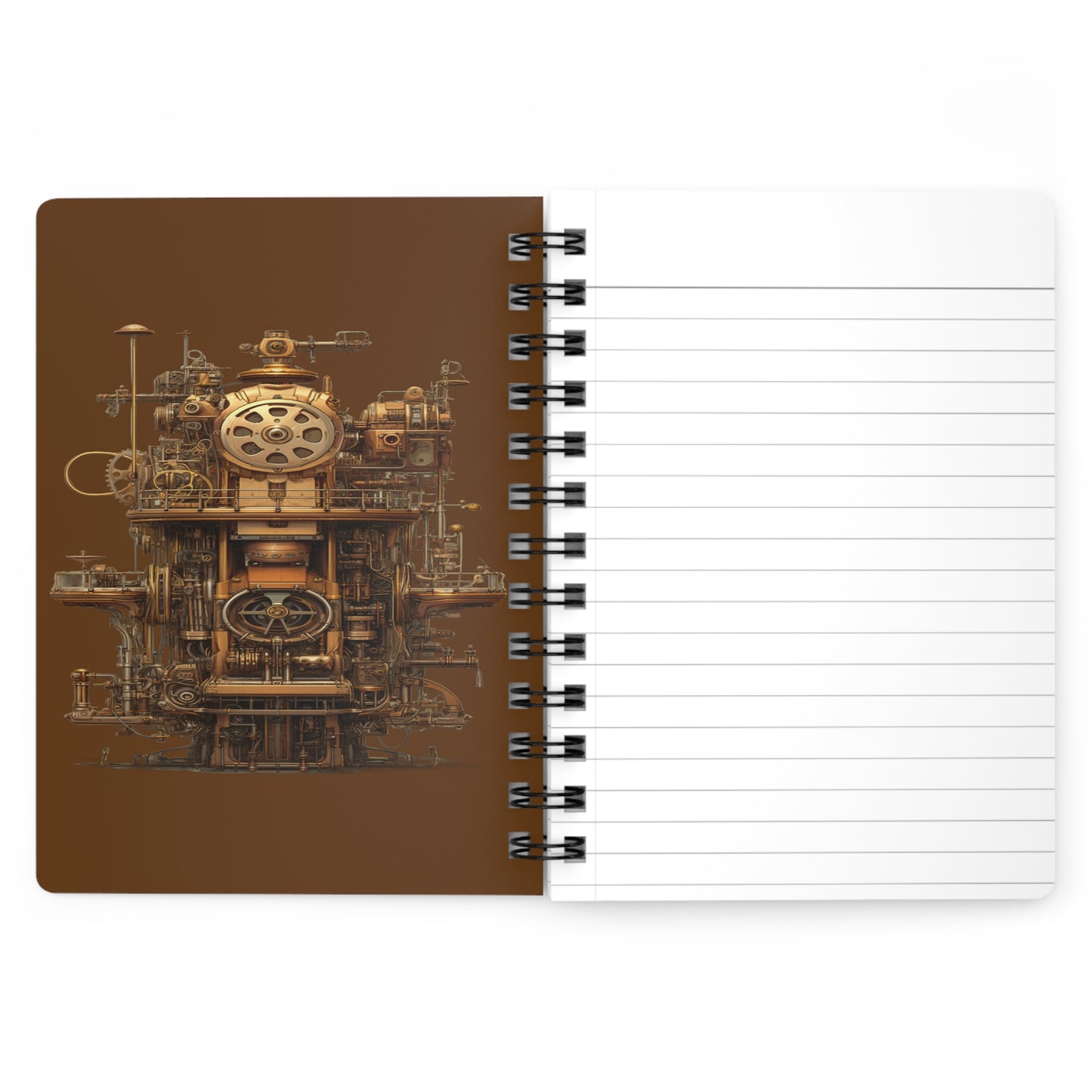 DieselPunk Cat at Computer Spiral Notebook