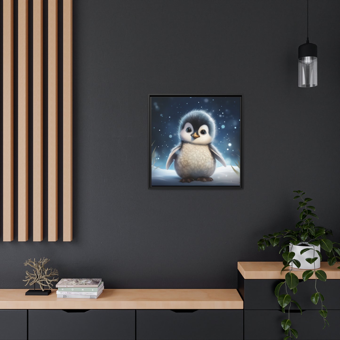 Baby Penguin Framed Wall Canvas