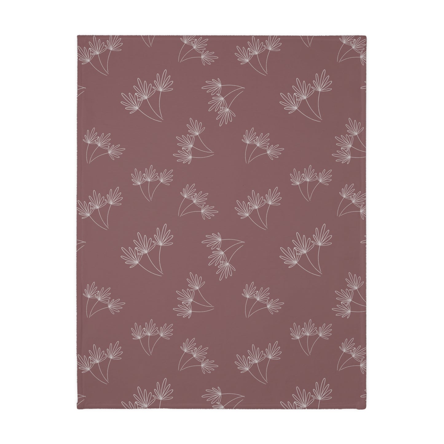 Cats and Flowers/Leafy Whimsy Blanket – Mauve