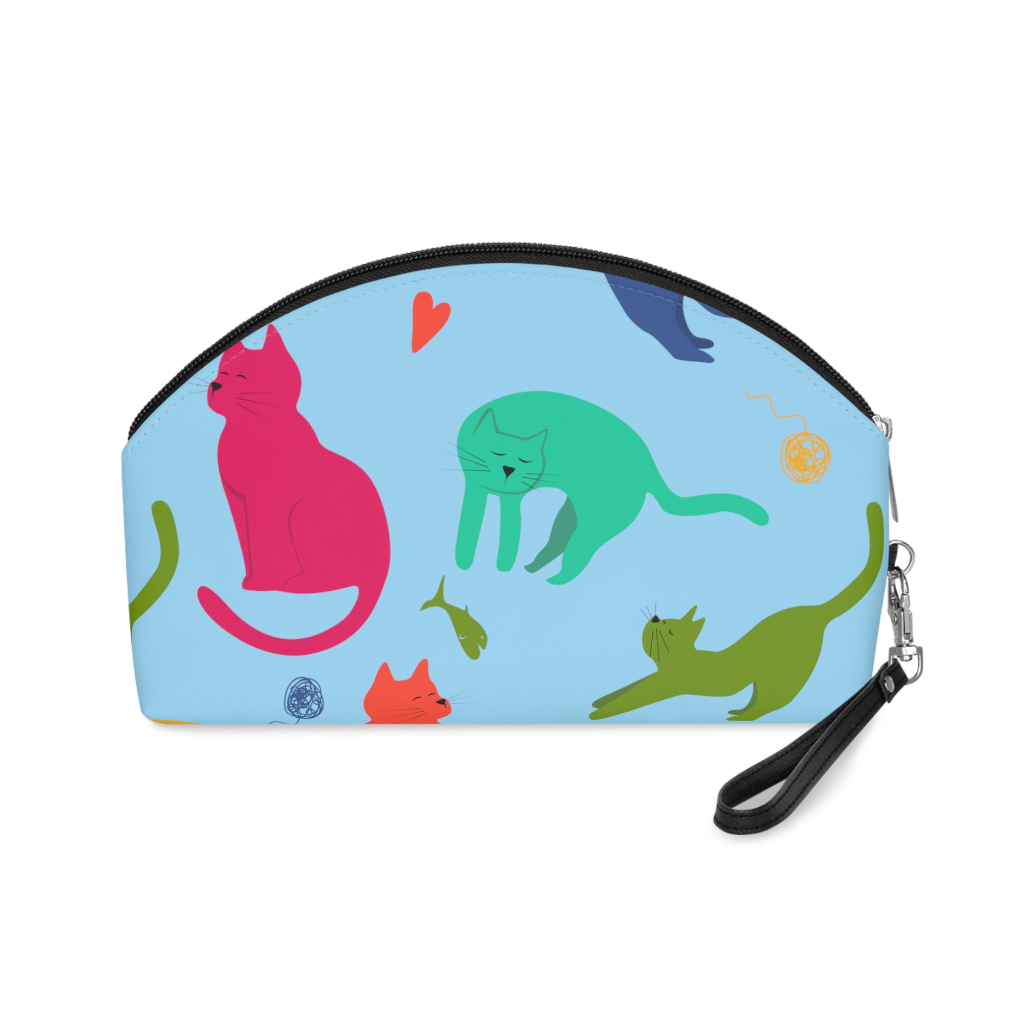 Vibrantly Colored Cats Makeup Bag – Turquoise