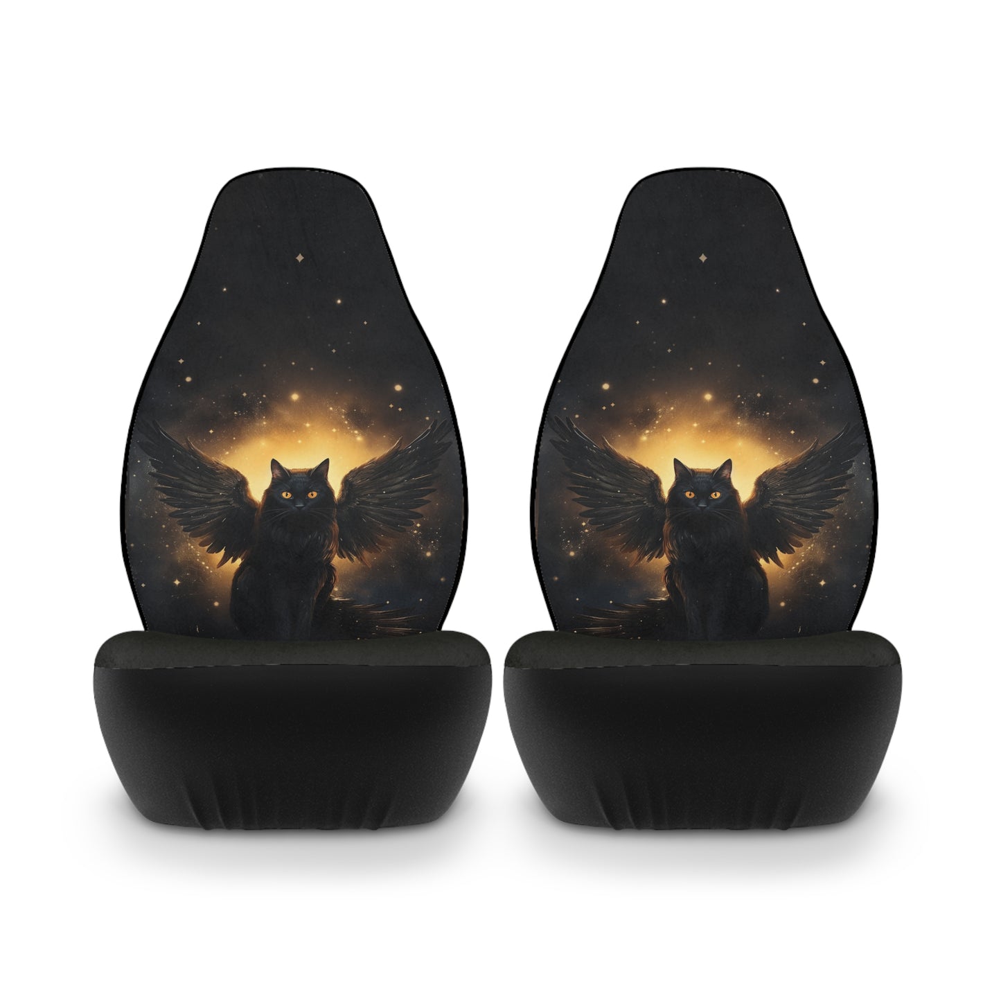 Winged Black Cat Seat Covers