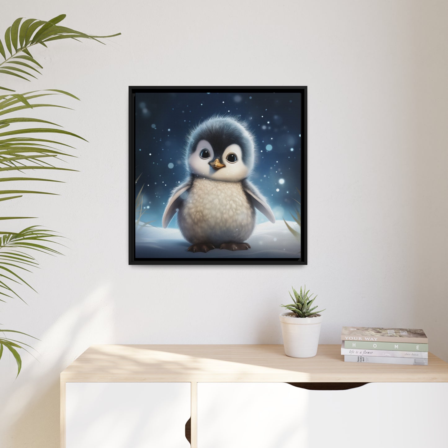 Baby Penguin Framed Wall Canvas