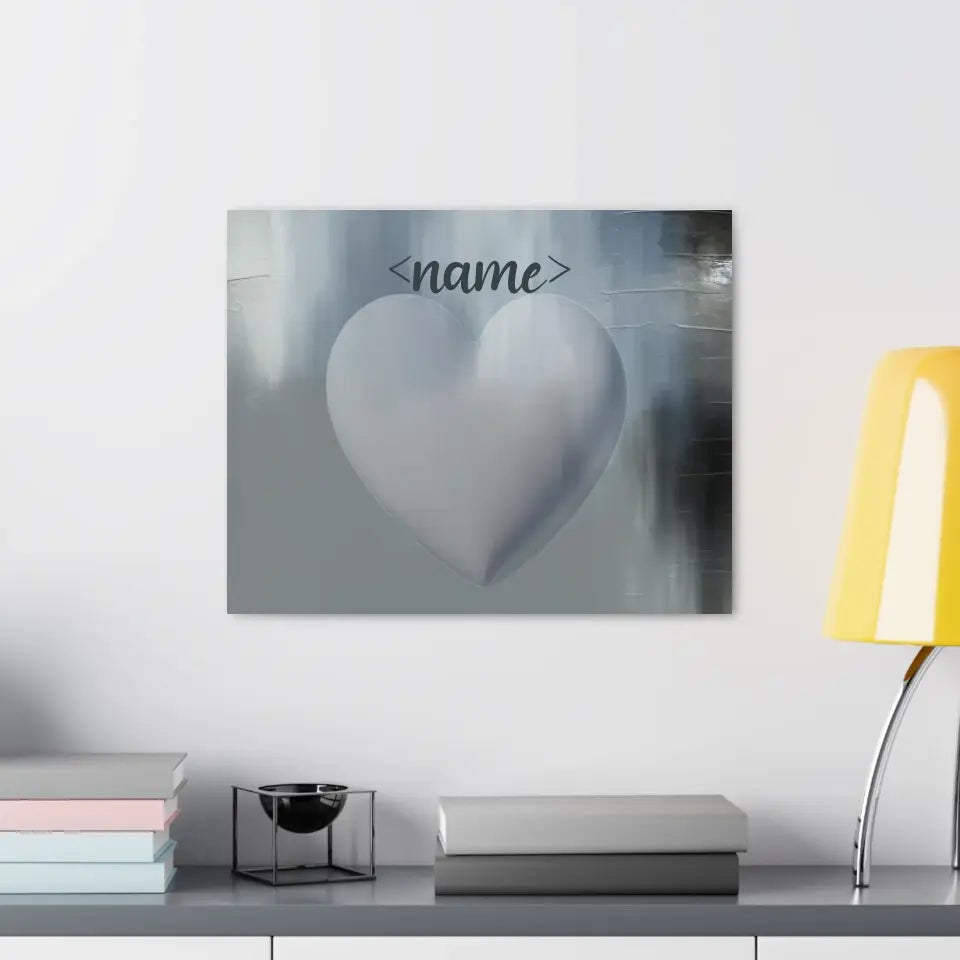 Blue Black Heart - Customizable Canvas