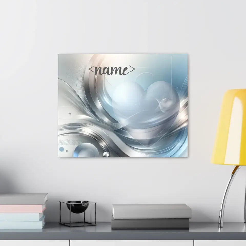 Platinum and Blue Abstract - Customizable Canvas