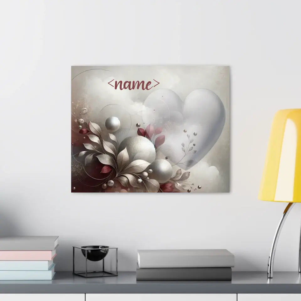 Silver and Maroon Abstract - Customizable Canvas