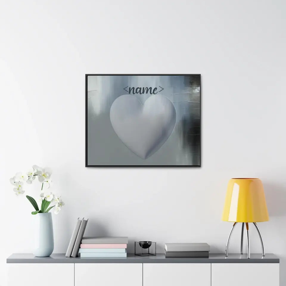 Blue Black Heart - Customizable Canvas