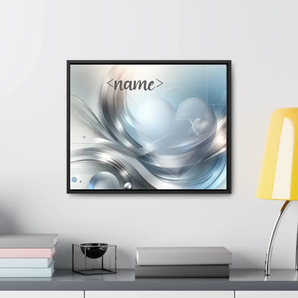 Platinum and Blue Abstract - Customizable Canvas