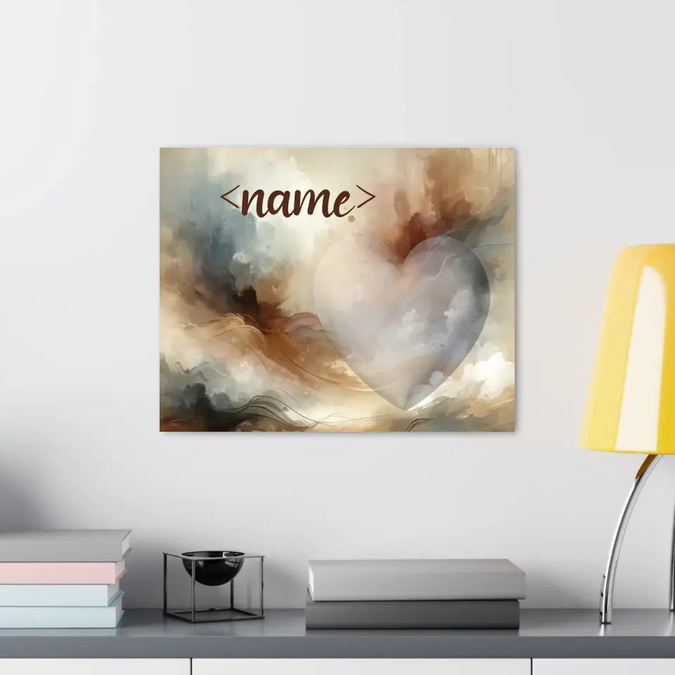 Brown Abstract Heart - Customizable Canvas