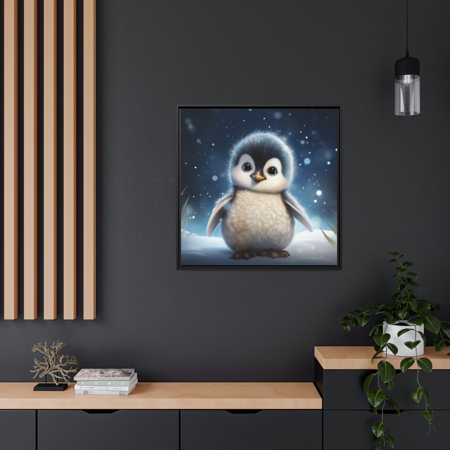 Baby Penguin Framed Wall Canvas