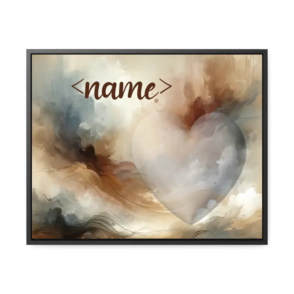 Brown Abstract Heart - Customizable Canvas